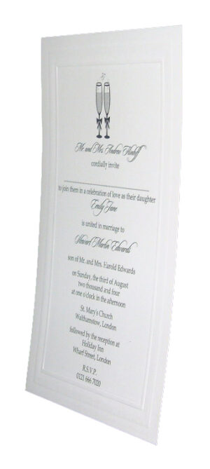 Panache 718 simply elegant off-white embossed border party announcements-0