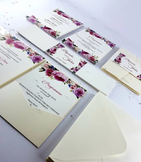 Elegant Rose Pocketfold Invitation ABC 883 -4009