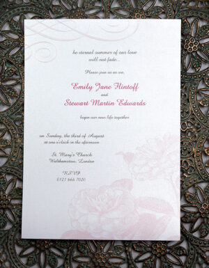 Pink bargain wedding invitation