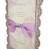 Lilac Ribbon Laser cut pocket invitation