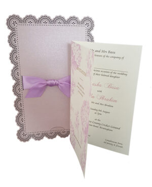 purple laser cut invitation design online