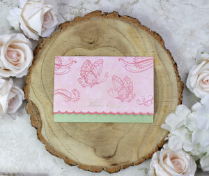 Pink and green Butterfly wedding invtation card design 8022-7614
