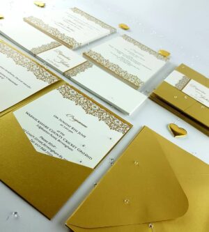 Luxurious Gold Pocketfold Invitation ABC 882 -4001