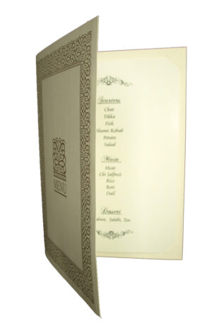 ABC 497 Cream and Gold border party table menu-2695