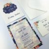 NZ 1004 Navy Peach Watercolour Invitation -0