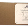ABC 421 Chocolate brown shimmer foiled muslim arabic wedding invitations-0