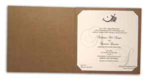 ABC 421 Chocolate brown shimmer foiled muslim arabic wedding invitations-0