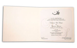 ABC 424 simple white & silver muslim wedding cards-531