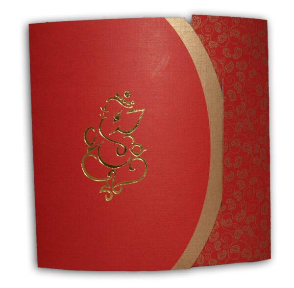 ABC 414H Red Hindu Wedding Invitations Card ABC 414H-3014