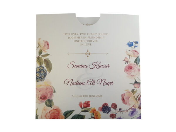 Peachy Floral Pocket Invitation ABC 852-4258