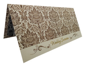Brown pattern wedding invitation card