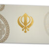 ABC 455 Traditional cream paisley sikh khanda invitation cards-0