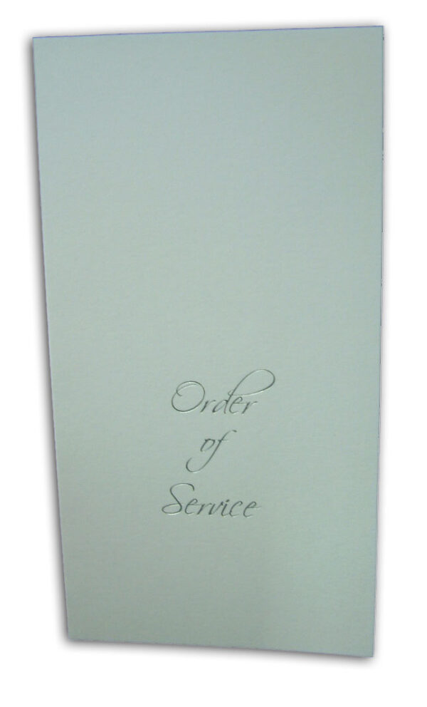 ABC 469 Simple white and silver order of service-1410