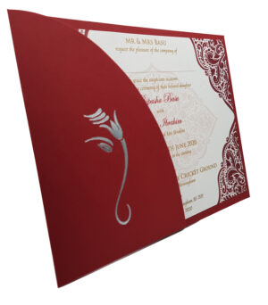 Red Ganesh Wedding Invitation