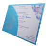 Turquoise Asian wedding invitation