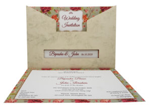 Marble Pocket Floral Invitation ABC 518 -0