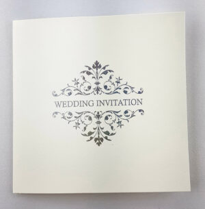 ABC 594 Simple white and silver Budget Wedding Invitation Card Design-4547