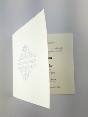 ABC 594 Simple white and silver Budget Wedding Invitation Card Design-4546