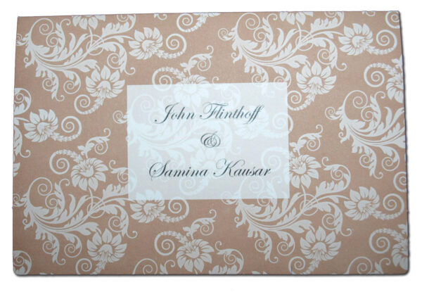ABC 606 Chocolate brown floral party invitation-1647