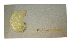 ABC 730 Asian Paisley background Foiled Invitation-3074