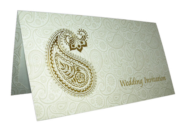 ABC 730 Asian Paisley background Foiled Invitation-3072