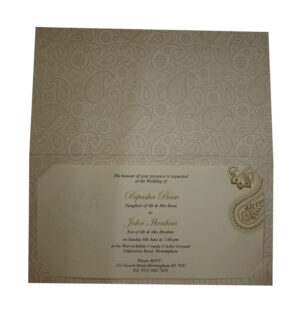 ABC 730 Asian Paisley background Foiled Invitation-3073