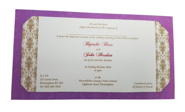 Bengali Wedding Invitation Wording card Matter