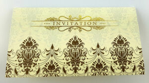 Brown and cream pattern invitation card