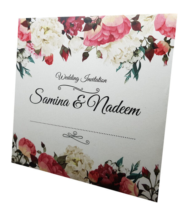 Red floral invitation card
