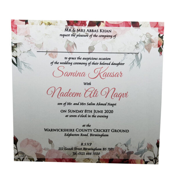 Flowers Wedding wording template