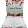 Red floral pocket wedding invitation