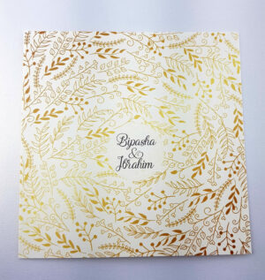 Leafy Yellow Pocket Invitation ABC 965-4542