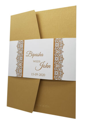 Luxurious Gold Pocketfold Invitation ABC 882 -3996