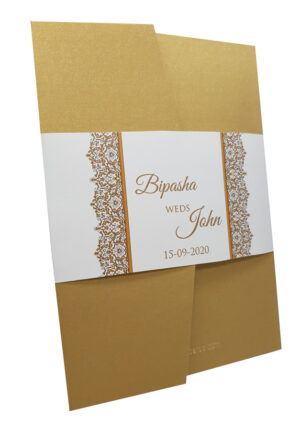 Luxurious Gold Pocketfold Invitation ABC 882 -3998