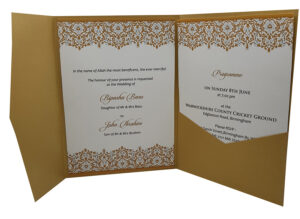 Luxurious Gold Pocketfold Invitation ABC 882 -0
