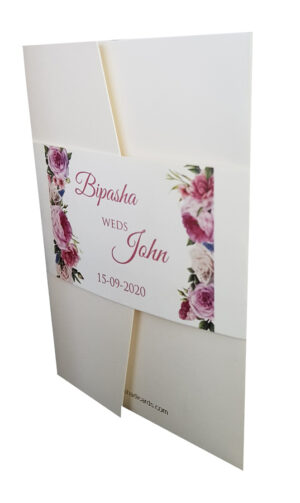 Elegant Rose Pocketfold Invitation ABC 883 -4005