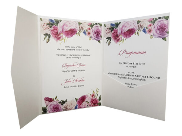 Elegant Rose Pocketfold Invitation ABC 883 -0