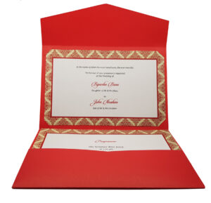 Crimson Damask Pocket Fold Invitation ABC 886 -4011