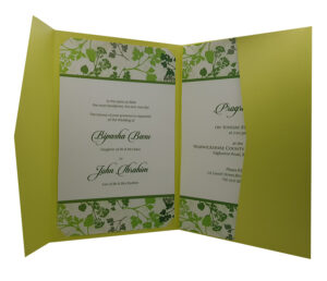 Green Botanical Pocket Invitation ABC 889 -0