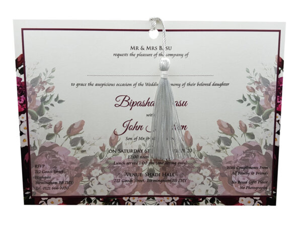 Bold Magenta Rose Invitation ABC 891 -4140