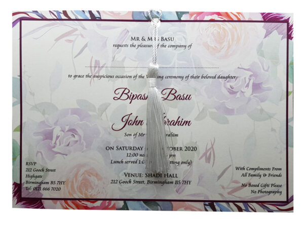 Colourful Bouquet Pocket Invitation ABC 893 -4125