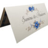 blue flowers wedding invitation