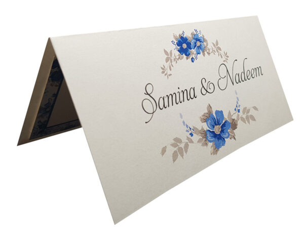 blue flowers wedding invitation