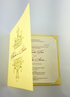 ABC 966 Vintage Gold foiled rustic Personalised Invitation Card-4551