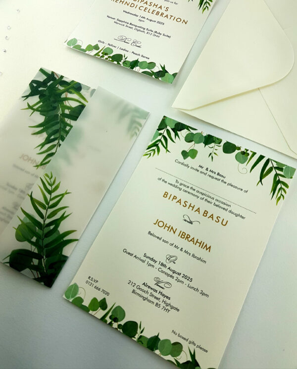 vellum wedding invitation