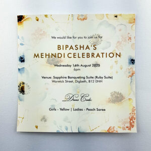 Modern Mehndi invitation card
