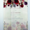 Red, peach and burgundy flowers wedding invitation