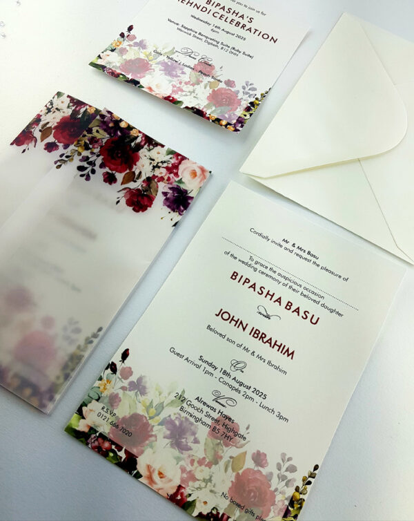 latest design vellum wedding invitation