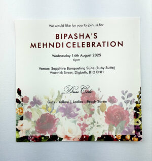Floral Mehndi Invitation Card