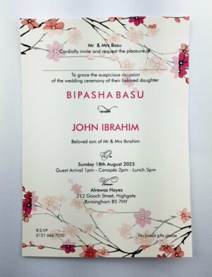 A5 Pink and red invitation